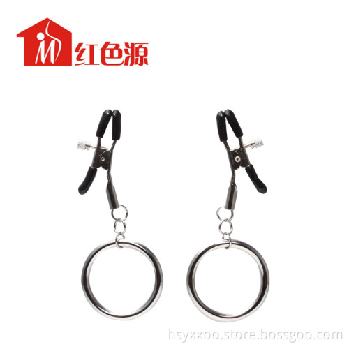 Nipple And Clit Clamps Stimulate Bust Massager Sex Toy Product Machine Game with Matel ring